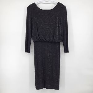 Alice & Olivia sparkly long sleeve dress open back black M